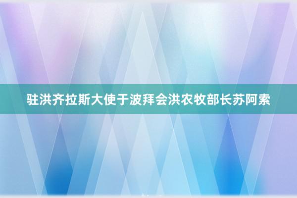 驻洪齐拉斯大使于波拜会洪农牧部长苏阿索