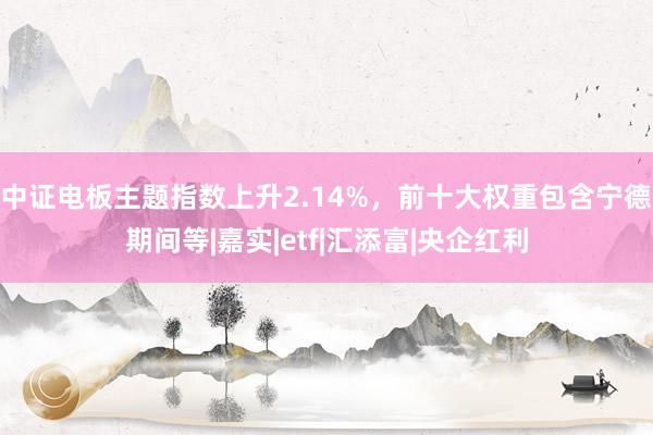 中证电板主题指数上升2.14%，前十大权重包含宁德期间等|嘉实|etf|汇添富|央企红利